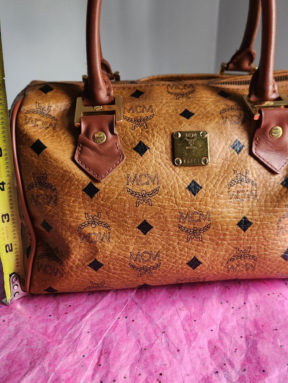 MCM Cognac and Black satchel 3 pc set EUC - Picture 4 of 16